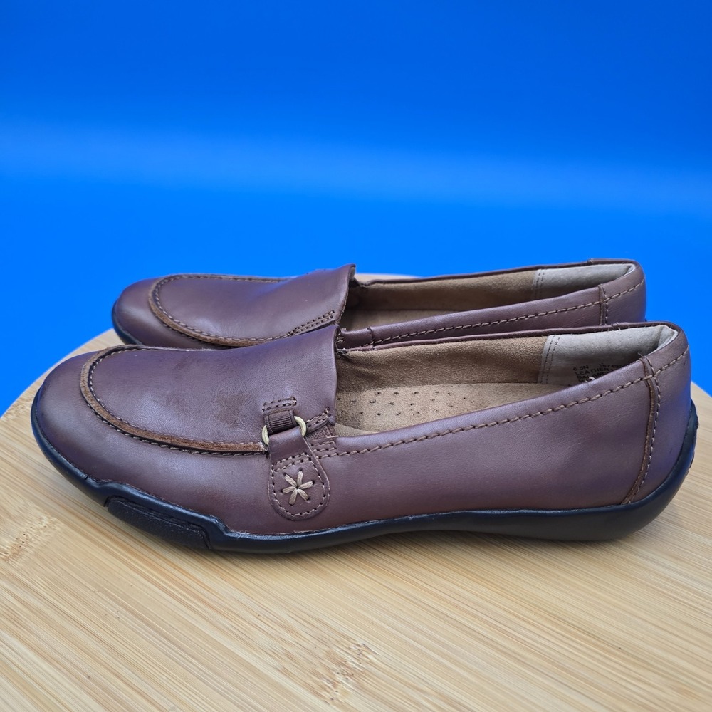 Array Brown Leather Comfort Loafers Shoes Business Casual Women's 6.5N Narrow - Picture 2 of 9